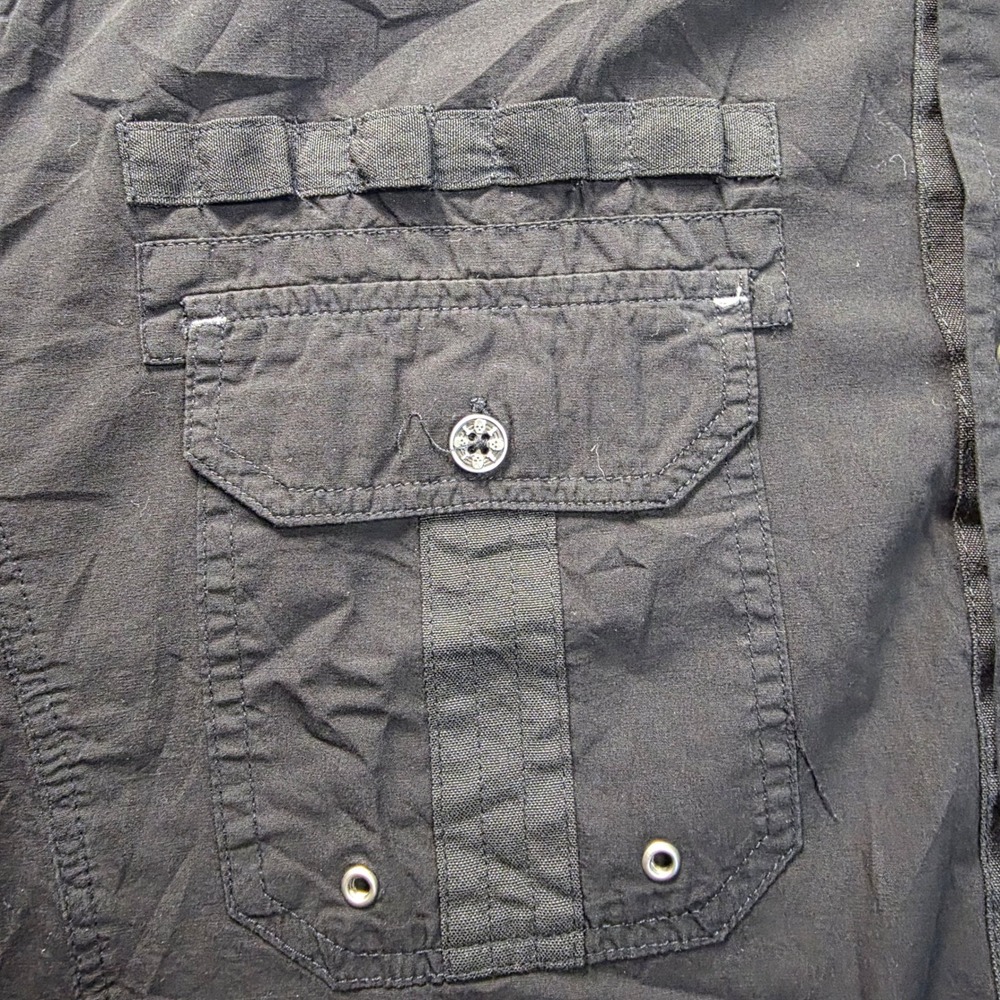 Wornstar Rocknrolla Shirt Mens XL Black Button Down Wing Graphic Rock Style - Picture 9 of 13